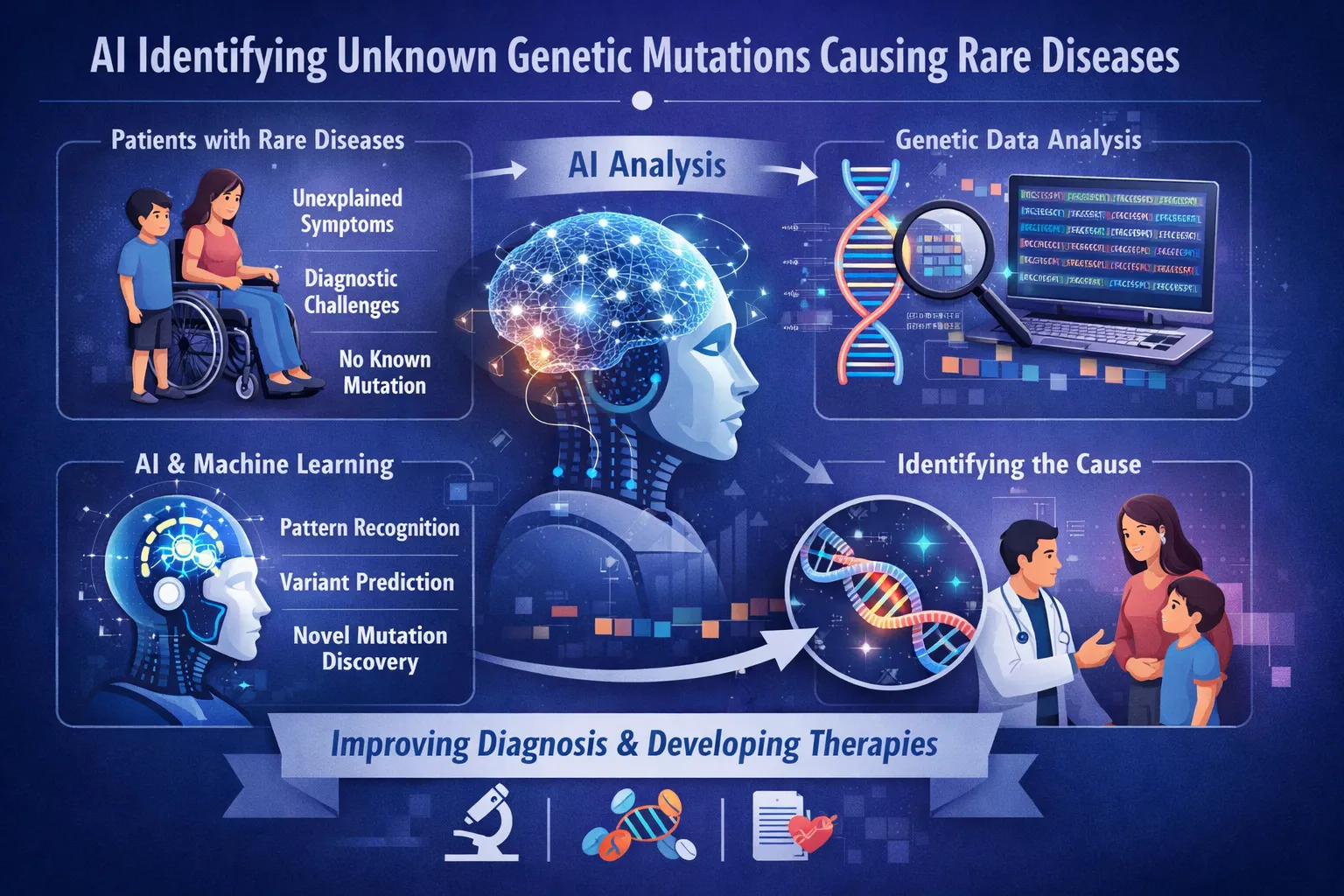 AI Identifying Unknown Genetic Mutations Causing Rare Diseases