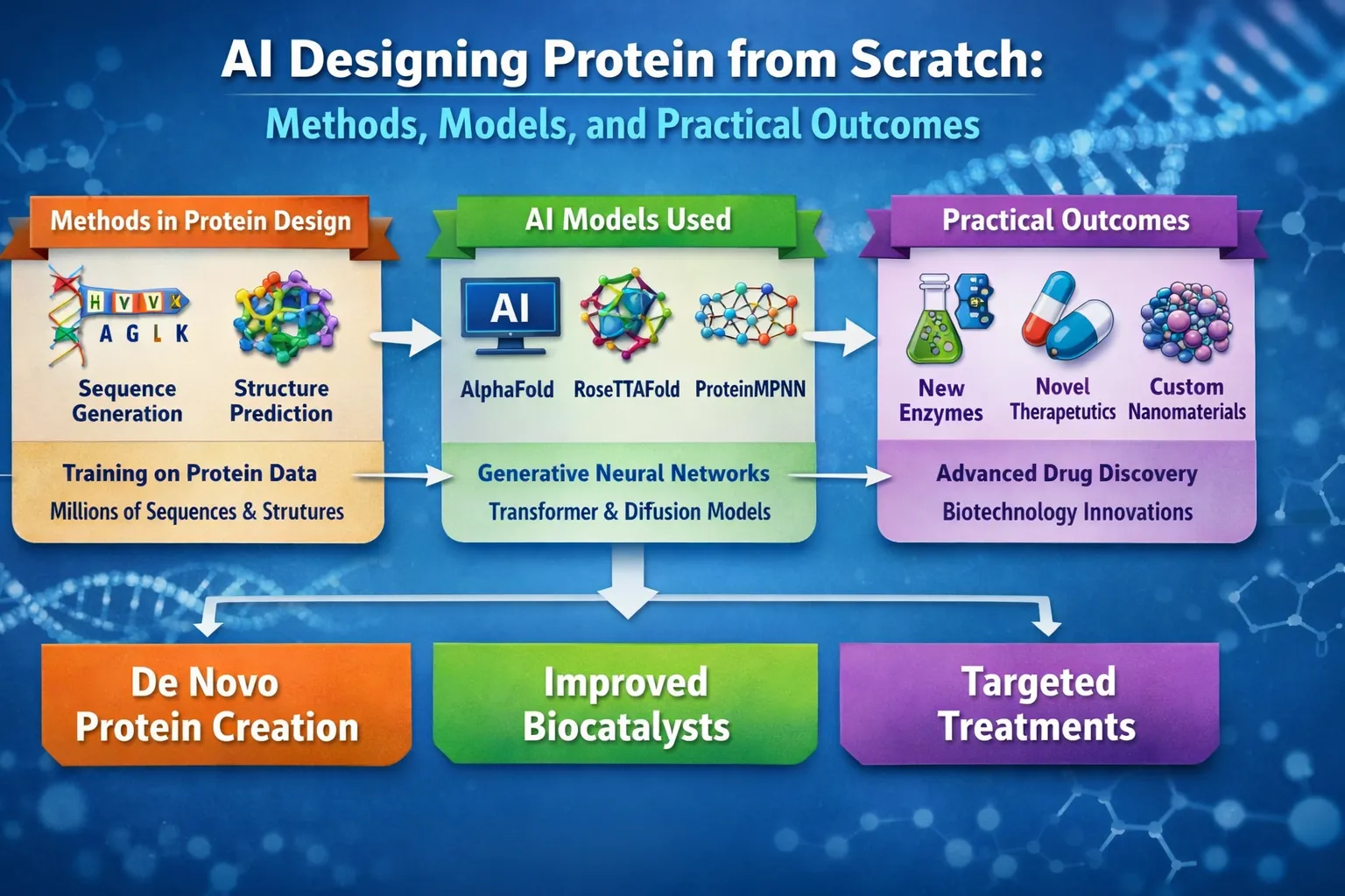 AI Designing Protein from Scratch: Methods, Models, and Practical Outcomes