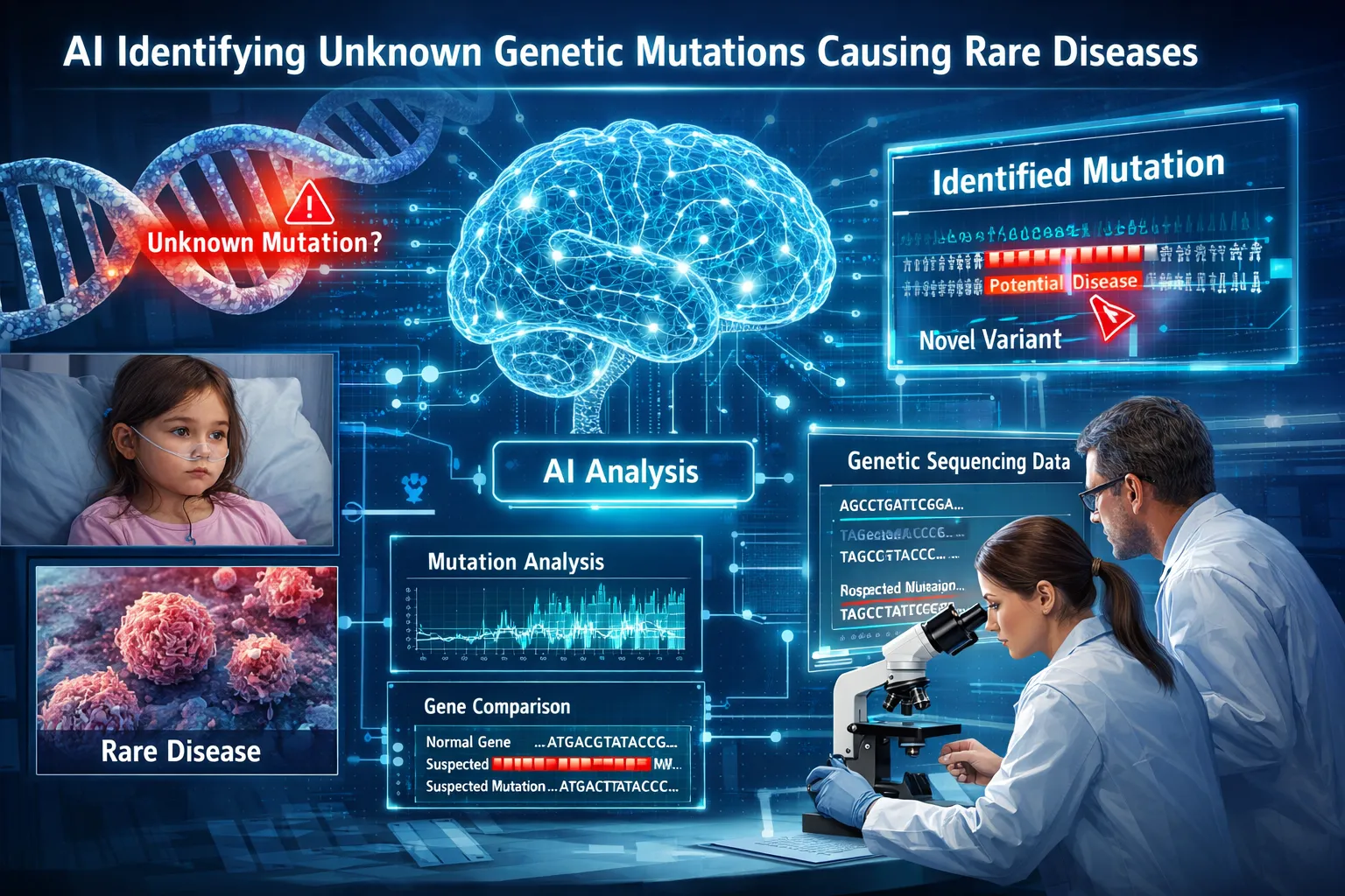 AI Identifying Unknown Genetic Mutations Causing Rare Diseases