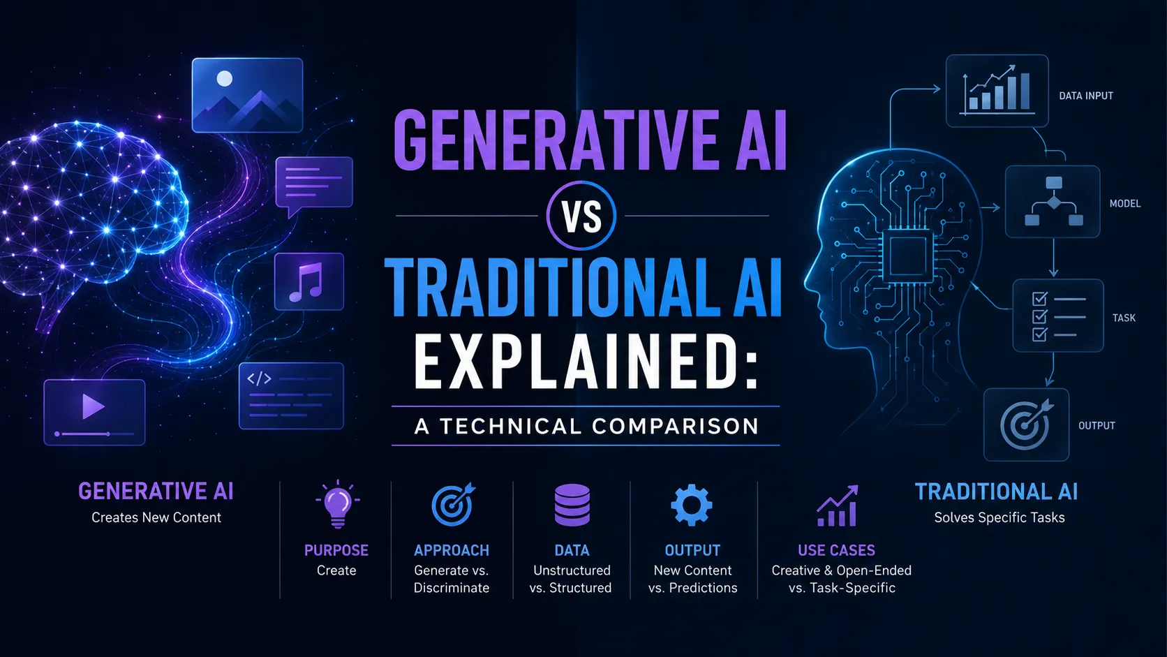 Generative AI vs Traditional AI: A Technical Comparison