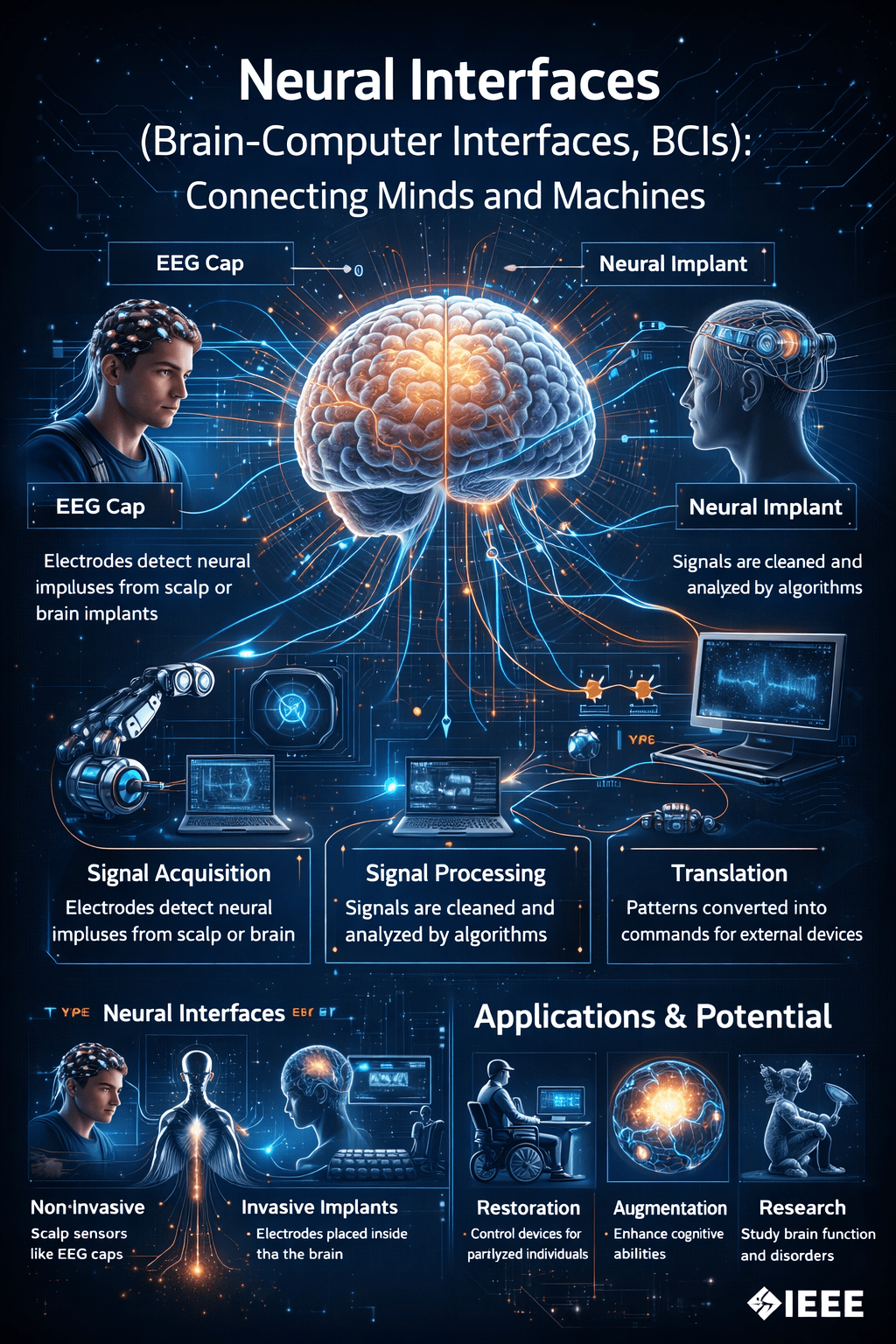 Neural Interfaces (Brain‑Computer Interfaces, BCIs): Connecting Minds and Machines