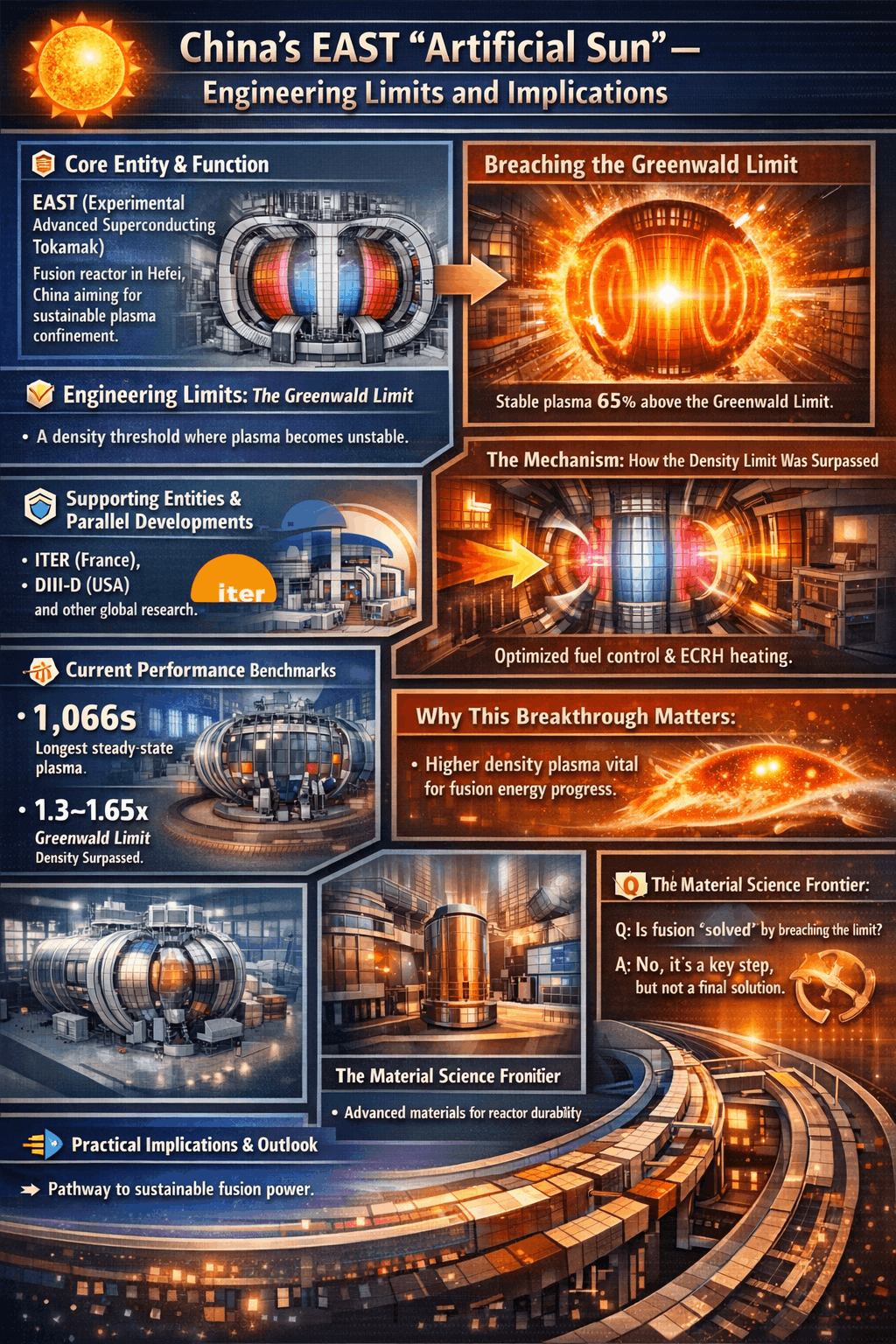 China's EAST Artificial Sun: Engineering Limits and Implications