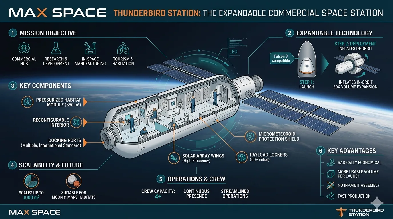 Max Space Thunderbird Station: The Expandable Commercial Space Station