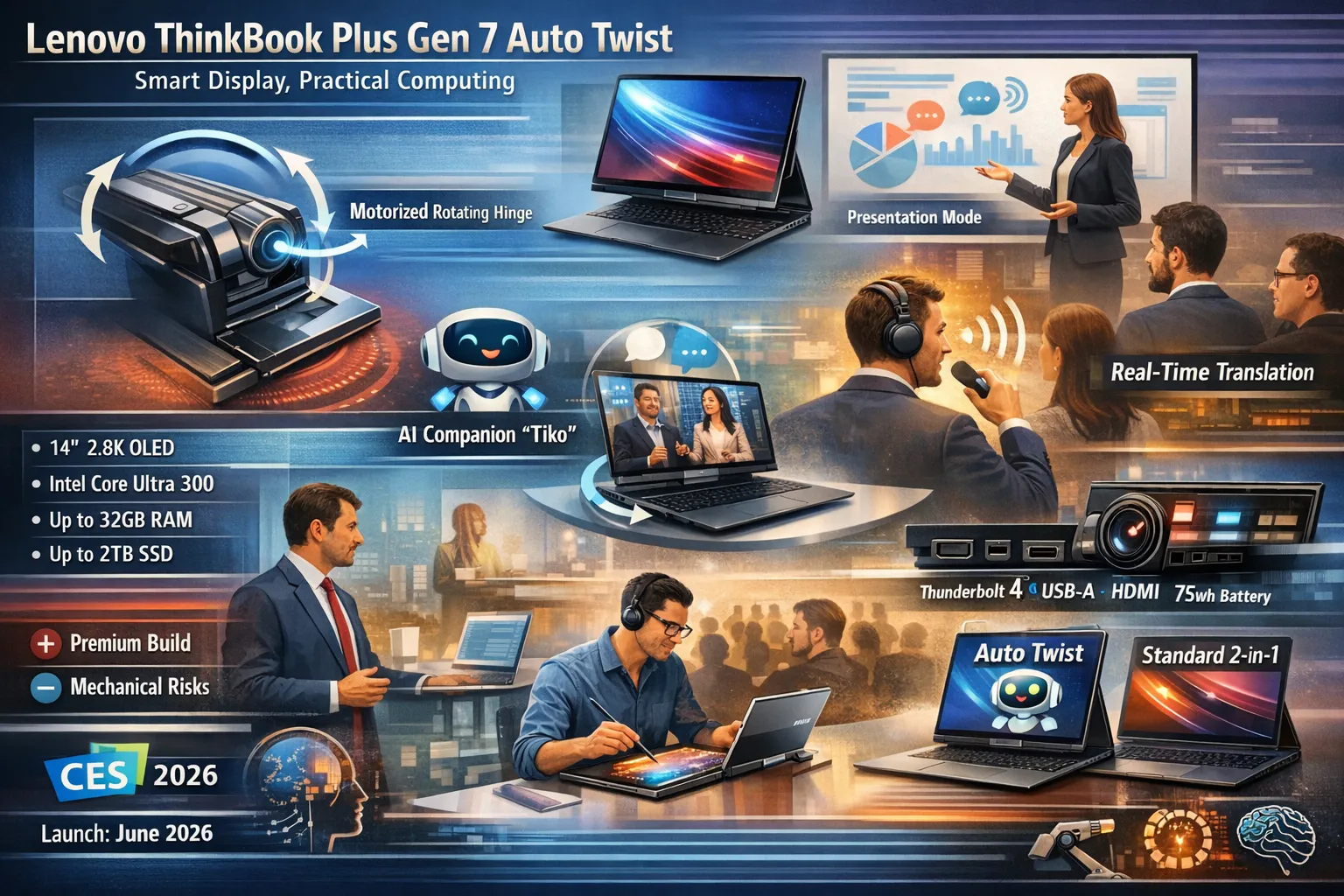 Lenovo ThinkBook Plus Gen 7 Auto Twist: Smart Display, Practical Computing